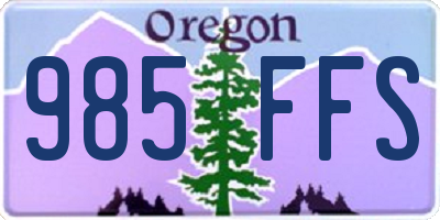 OR license plate 985FFS