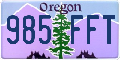 OR license plate 985FFT