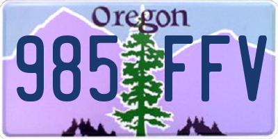 OR license plate 985FFV
