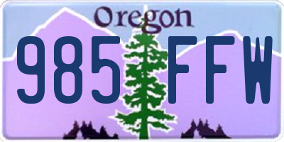 OR license plate 985FFW