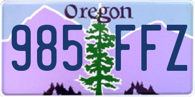 OR license plate 985FFZ