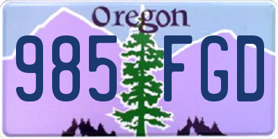 OR license plate 985FGD
