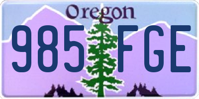 OR license plate 985FGE