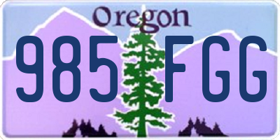OR license plate 985FGG