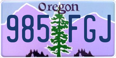 OR license plate 985FGJ