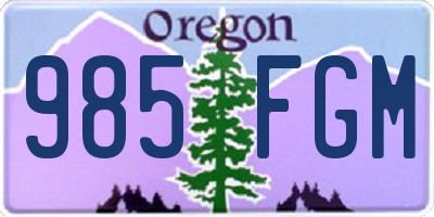 OR license plate 985FGM