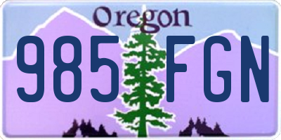 OR license plate 985FGN