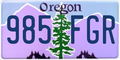 OR license plate 985FGR