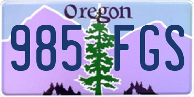OR license plate 985FGS