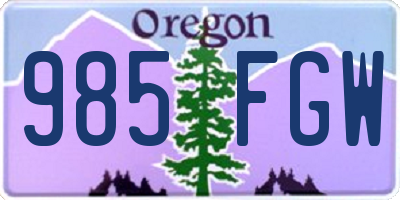 OR license plate 985FGW
