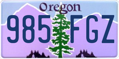 OR license plate 985FGZ