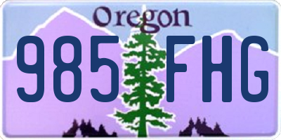 OR license plate 985FHG