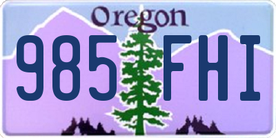 OR license plate 985FHI