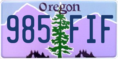 OR license plate 985FIF