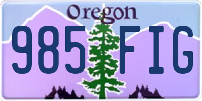OR license plate 985FIG