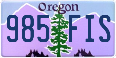 OR license plate 985FIS