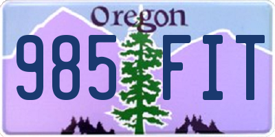 OR license plate 985FIT