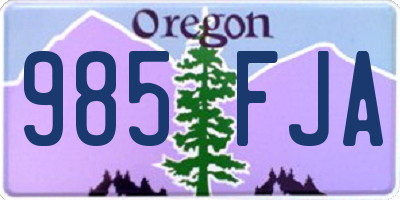 OR license plate 985FJA