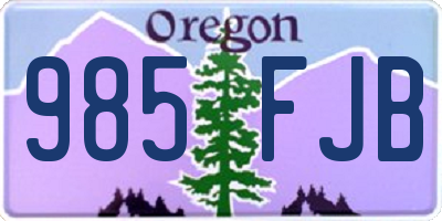 OR license plate 985FJB