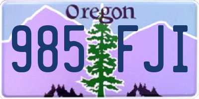 OR license plate 985FJI