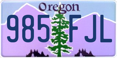 OR license plate 985FJL