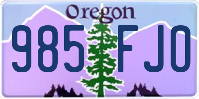 OR license plate 985FJO