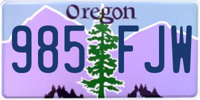 OR license plate 985FJW