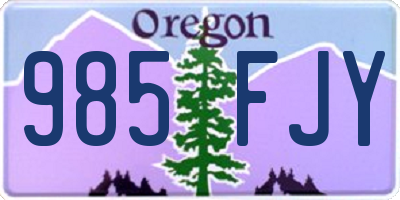 OR license plate 985FJY