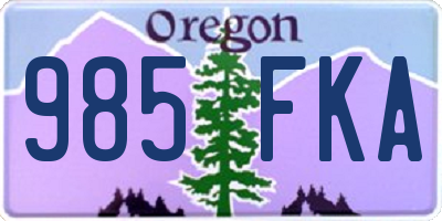 OR license plate 985FKA