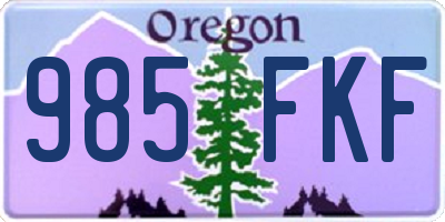 OR license plate 985FKF