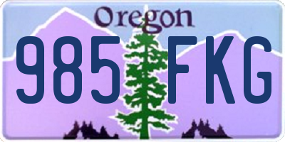 OR license plate 985FKG