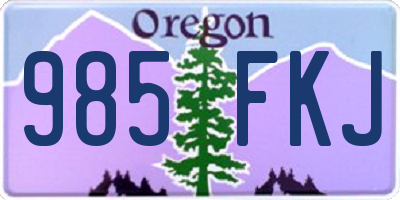 OR license plate 985FKJ