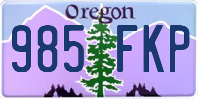 OR license plate 985FKP