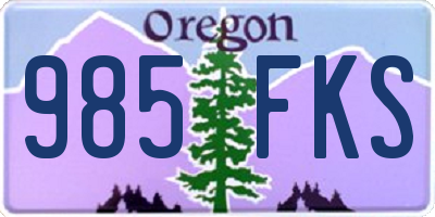 OR license plate 985FKS