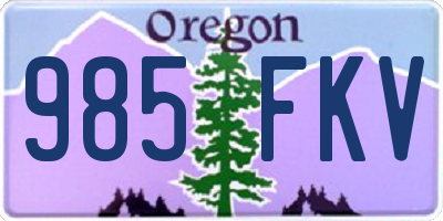 OR license plate 985FKV