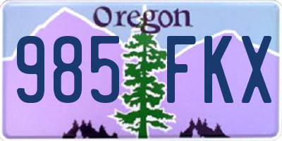 OR license plate 985FKX