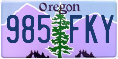 OR license plate 985FKY