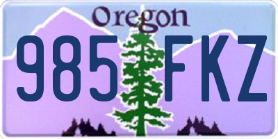 OR license plate 985FKZ