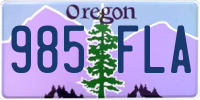 OR license plate 985FLA