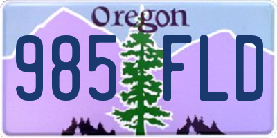OR license plate 985FLD