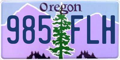 OR license plate 985FLH