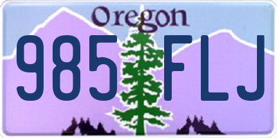 OR license plate 985FLJ