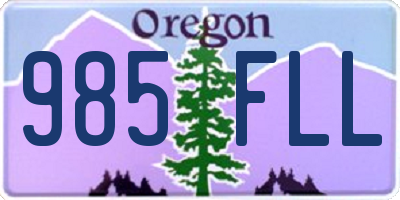 OR license plate 985FLL