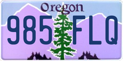 OR license plate 985FLQ