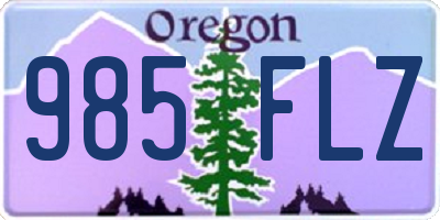 OR license plate 985FLZ