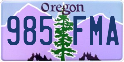 OR license plate 985FMA