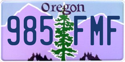 OR license plate 985FMF