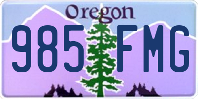 OR license plate 985FMG