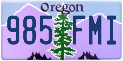 OR license plate 985FMI