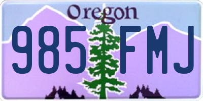 OR license plate 985FMJ